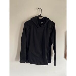 Athletic Works Womens Black Sherpa Lined Hood Performance Pullover Hoodie M 8-10